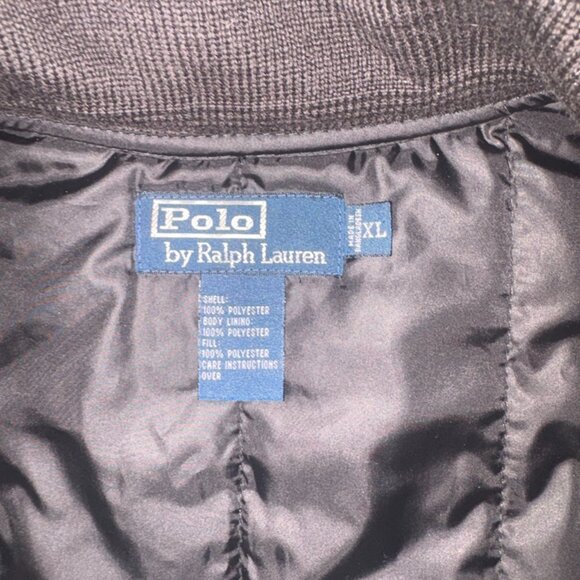 Vintage Polo Ralph Lauren Black Vertical Quilt Insulated Vest Men's XL Snaps - Picture 10 of 15